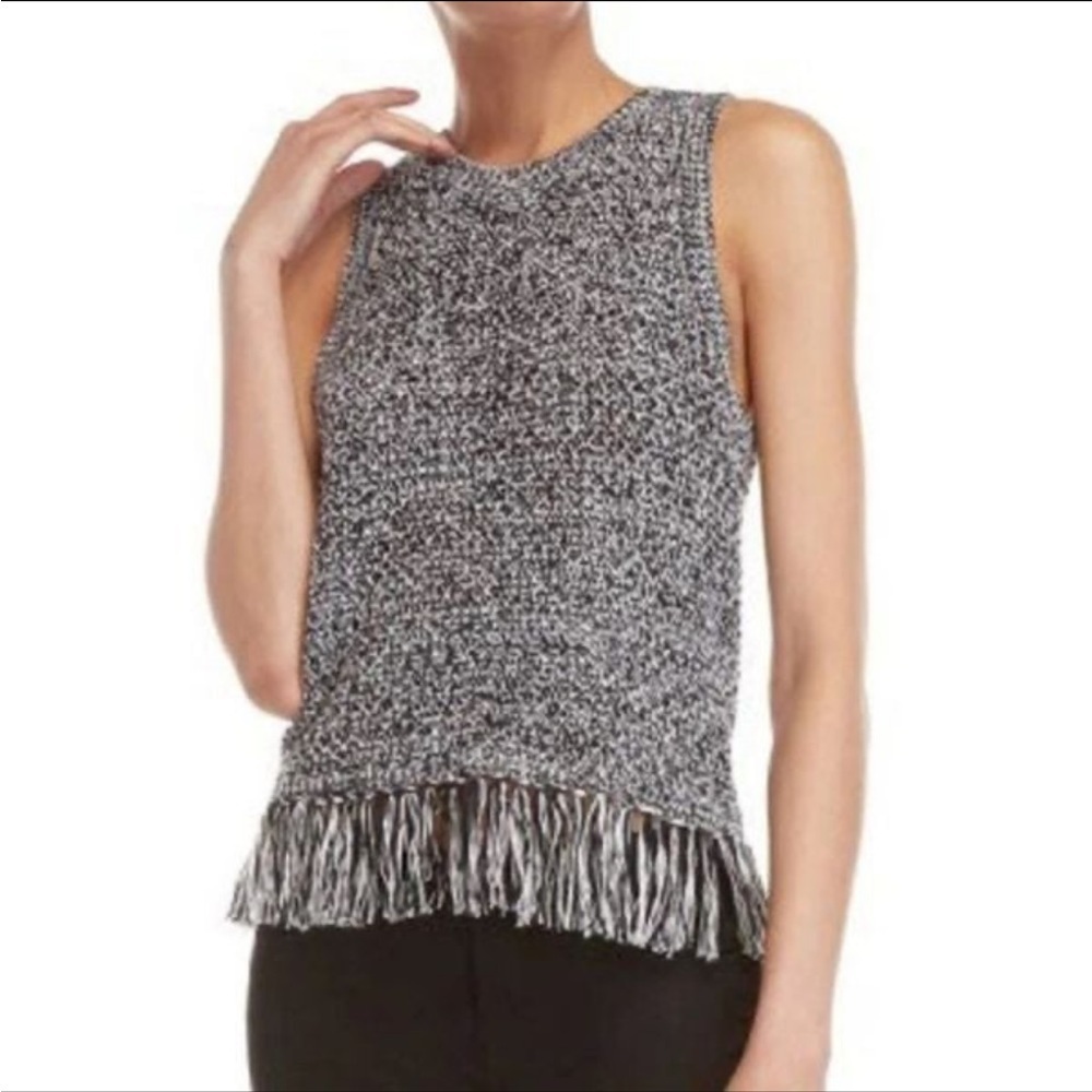 Rebecca Minkoff Sleeveless Knit Fringe Top Small